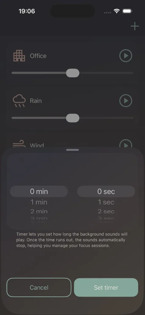 MindRest timed playback screenshot